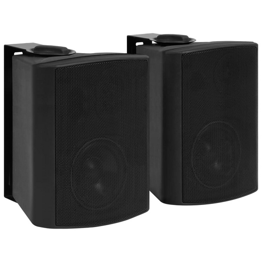 vidaXL Wall-mounted Stereo Speakers 2 pcs Black Indoor Outdoor 100 W