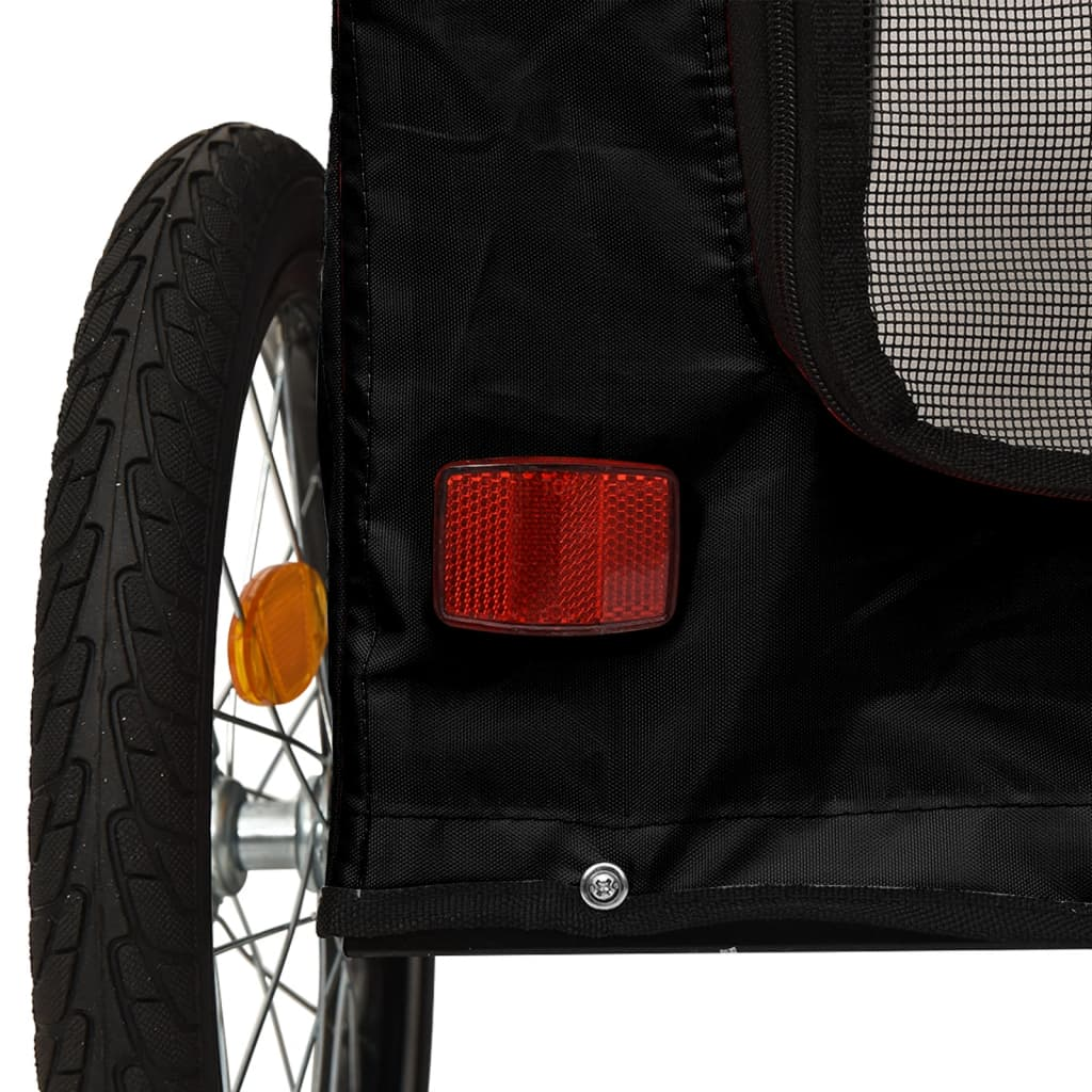 vidaXL Pet Bike Trailer Black Oxford Fabric and Iron