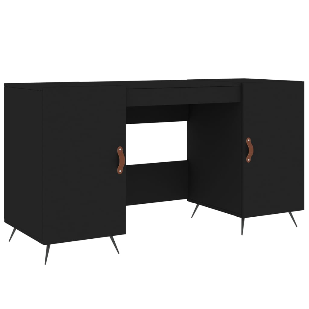 vidaXL Desk Black 140x50x75 cm Engineered Wood