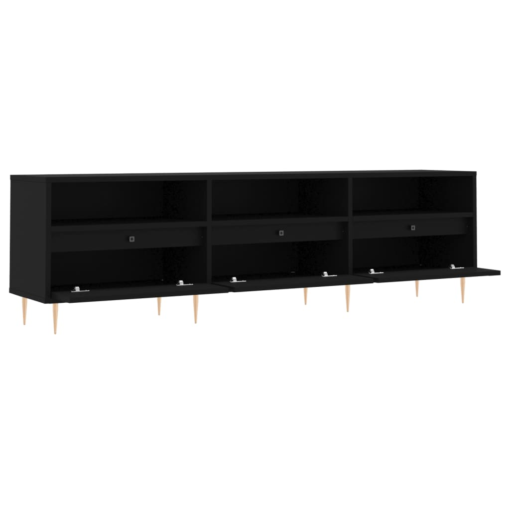 vidaXL TV Cabinet Black 150x30x44.5 cm Engineered Wood