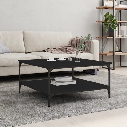 vidaXL Coffee Table Black 80x80x40 cm Engineered Wood