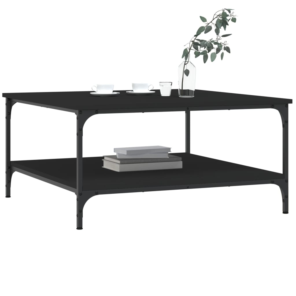 vidaXL Coffee Table Black 80x80x40 cm Engineered Wood