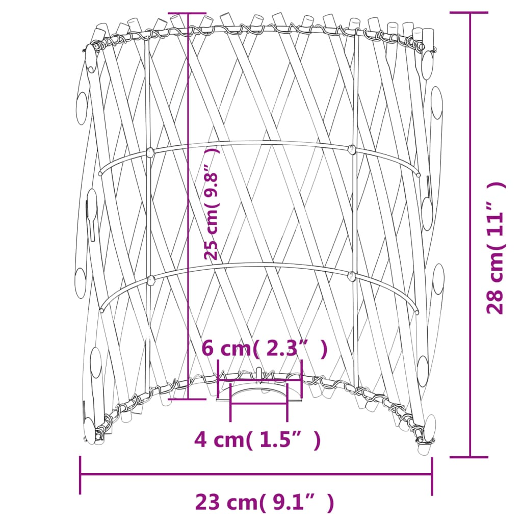 vidaXL Lamp Shade Ø23x28 cm Wicker