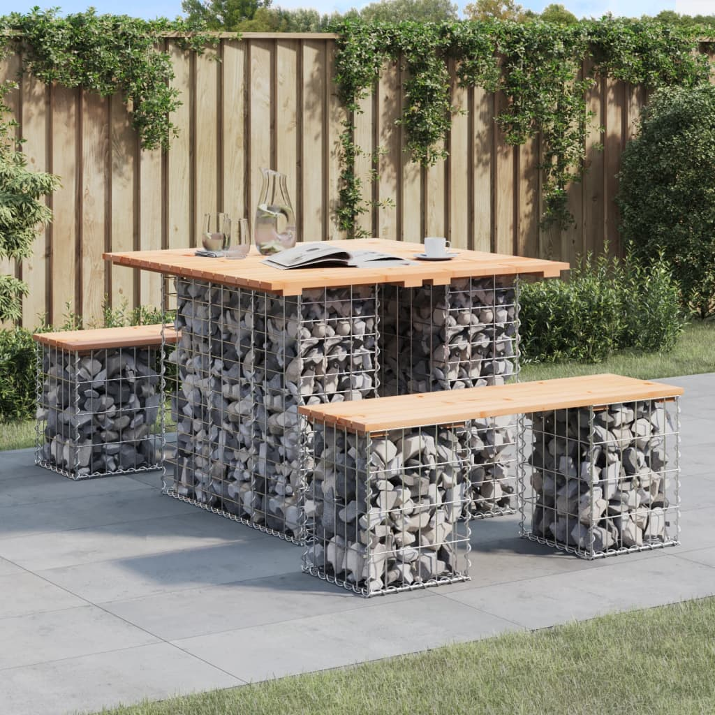 vidaXL Garden Bench Gabion Design 100x102x72 cm Solid Wood Pine