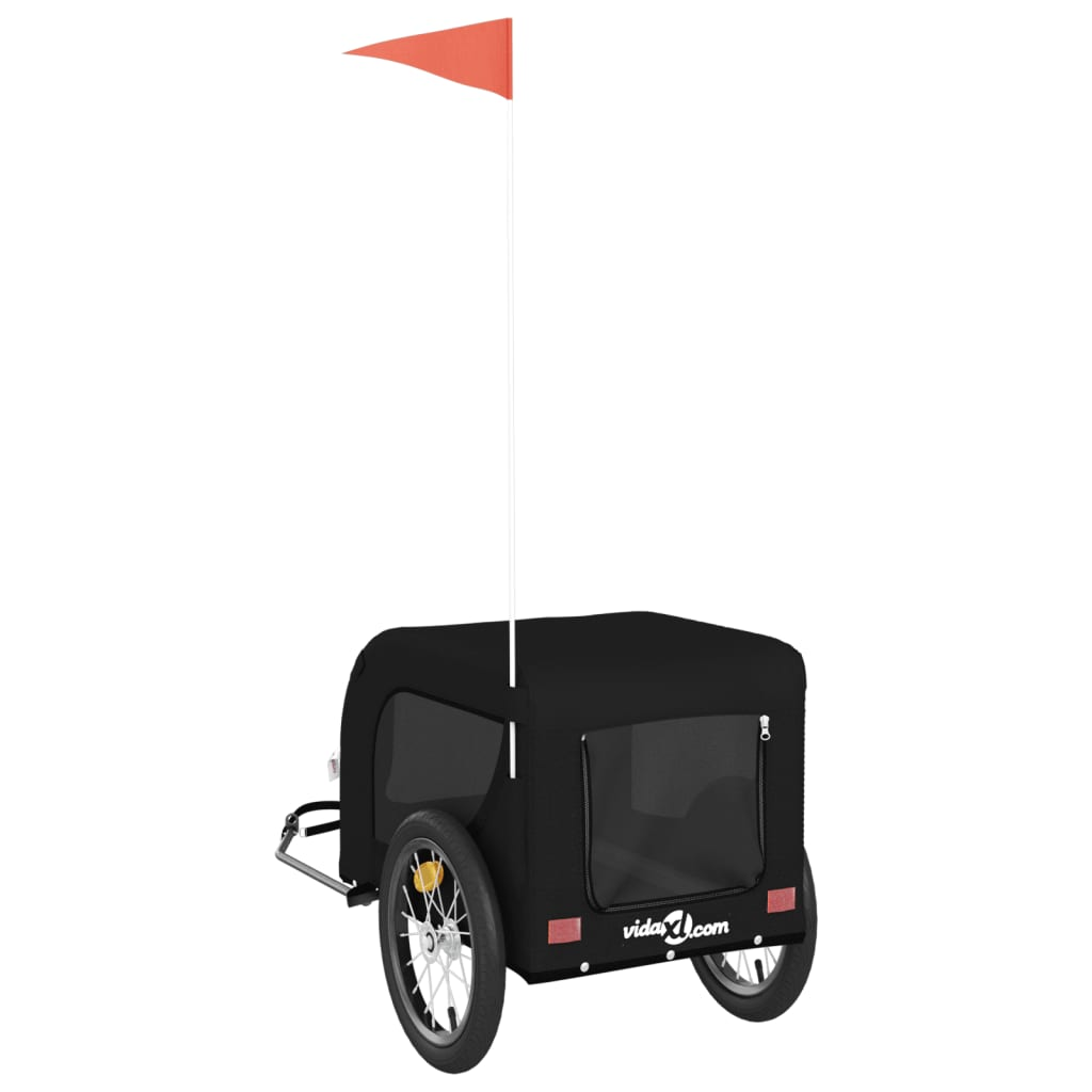 vidaXL Pet Bike Trailer Black Oxford Fabric and Iron