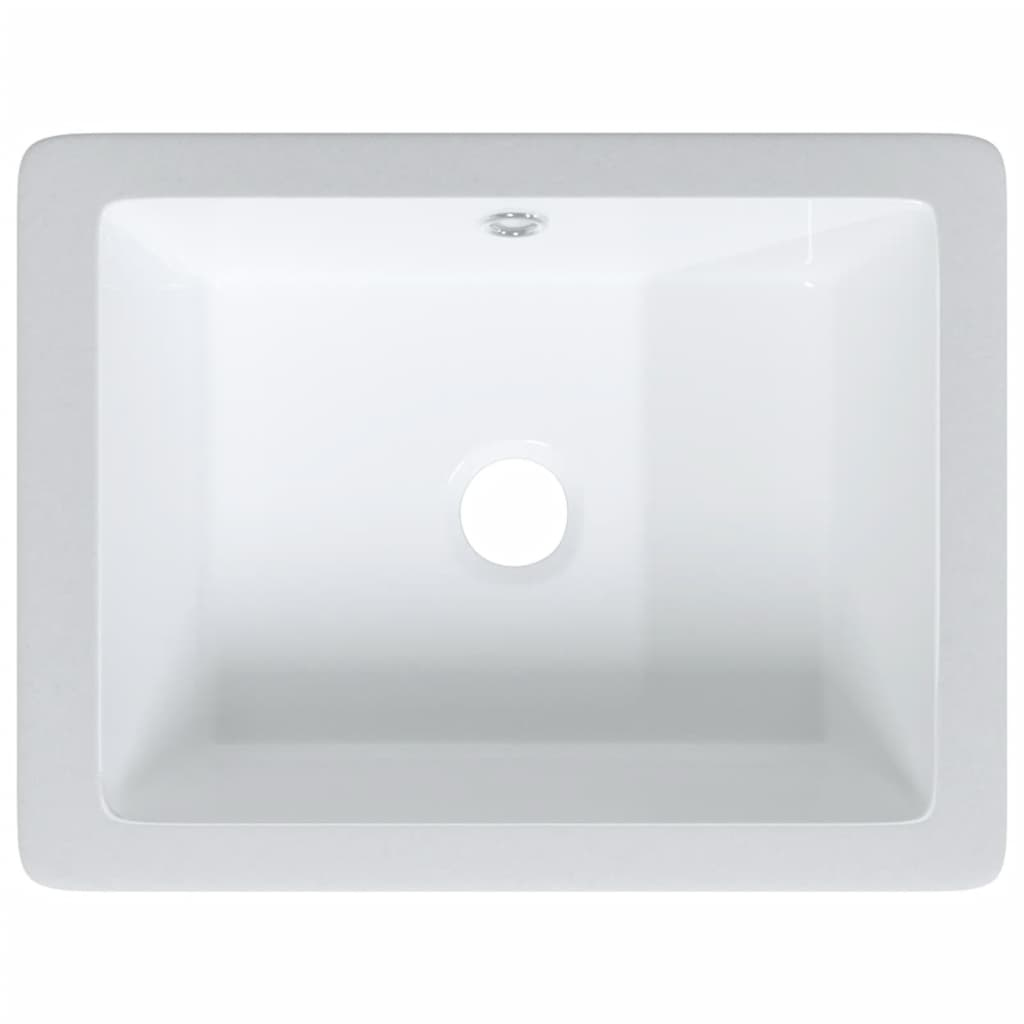 vidaXL Bathroom Sink White 36x31.5x16.5 cm Rectangular Ceramic