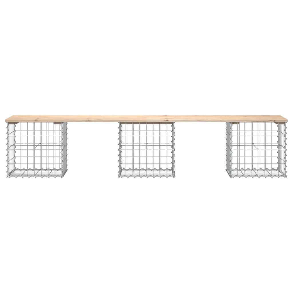 vidaXL Garden Bench Gabion Design 203x44x42 cm Solid Wood Pine