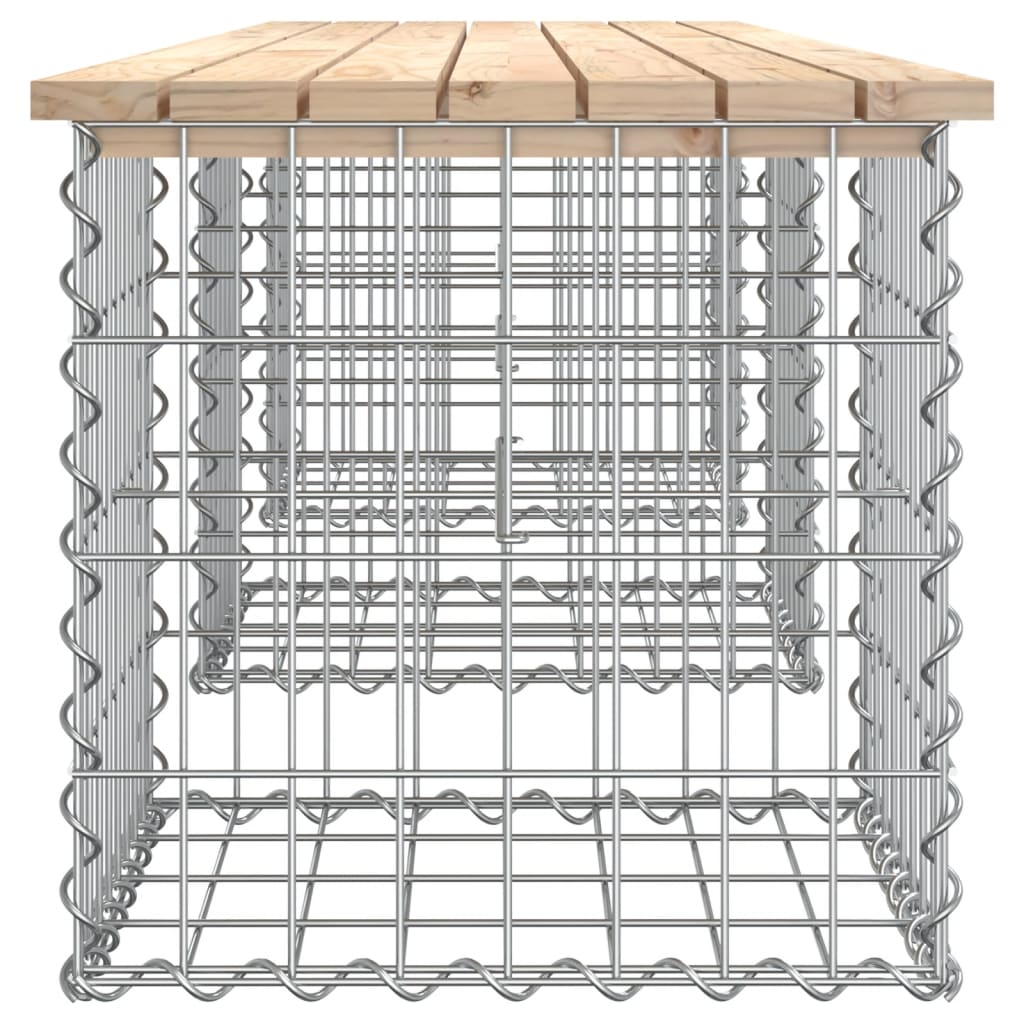 vidaXL Garden Bench Gabion Design 203x44x42 cm Solid Wood Pine