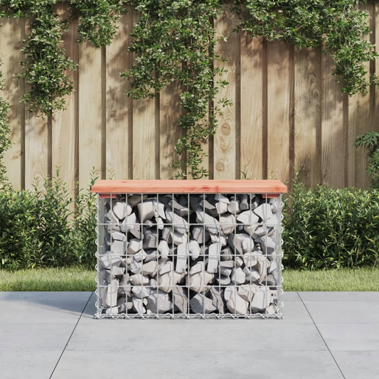 vidaXL Garden Bench Gabion Design 63x31.5x42 cm Solid Wood Douglas