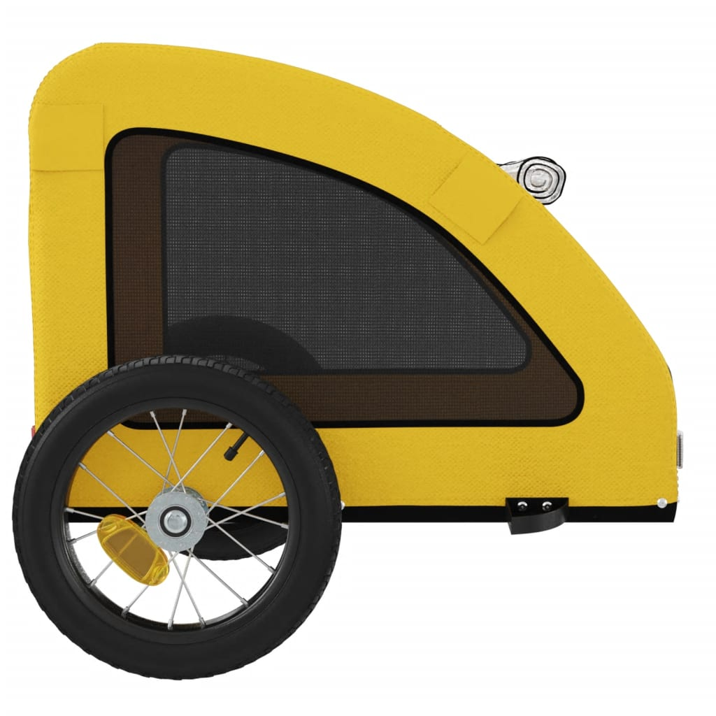 vidaXL Pet Bike Trailer Yellow Oxford Fabric and Iron