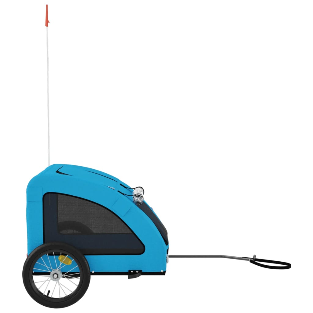 vidaXL Pet Bike Trailer Blue Oxford Fabric and Iron