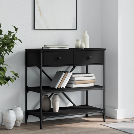 vidaXL Console Table Black 75x34.5x75 cm Engineered Wood