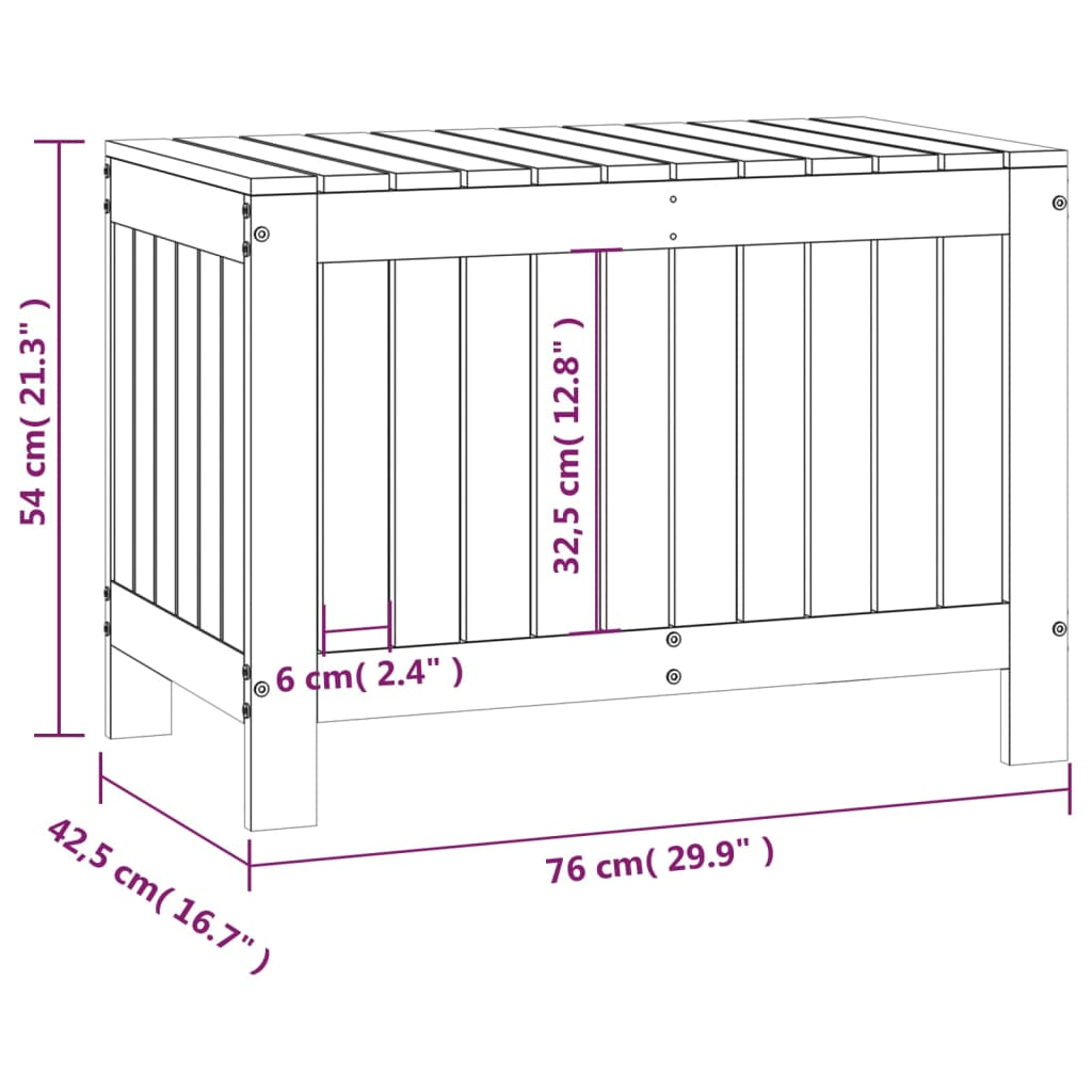 vidaXL Garden Storage Box 76x42.5x54 cm Solid Wood Pine