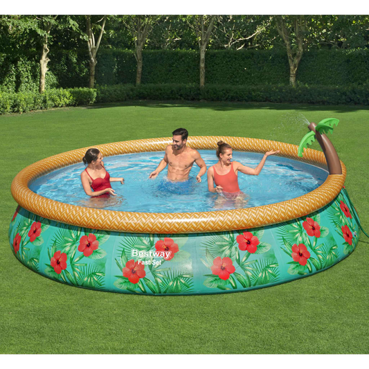 Bestway Fast Set Inflatable Paradise Palms Pool Set 457x84 cm