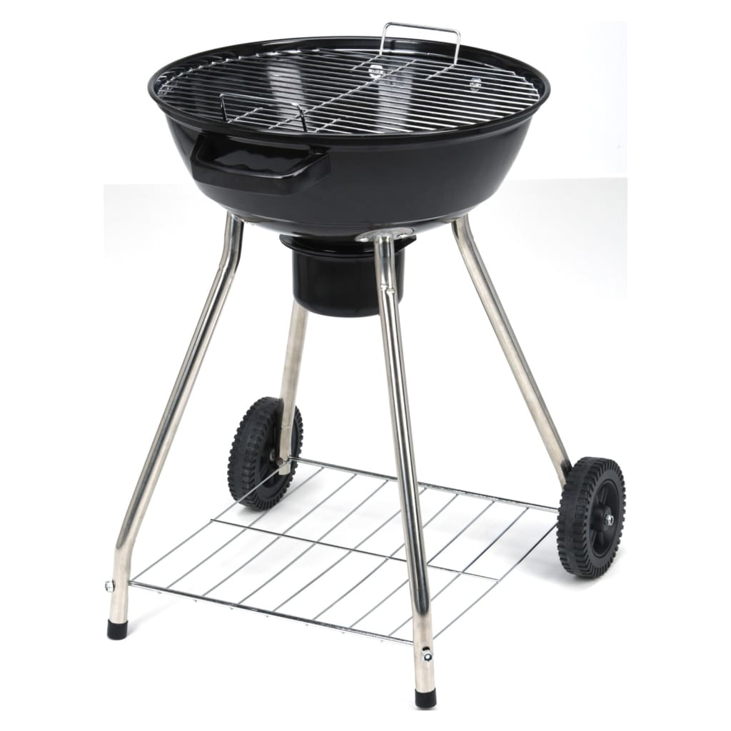 ProGarden BBQ Grill on Wheels 47 cm Black