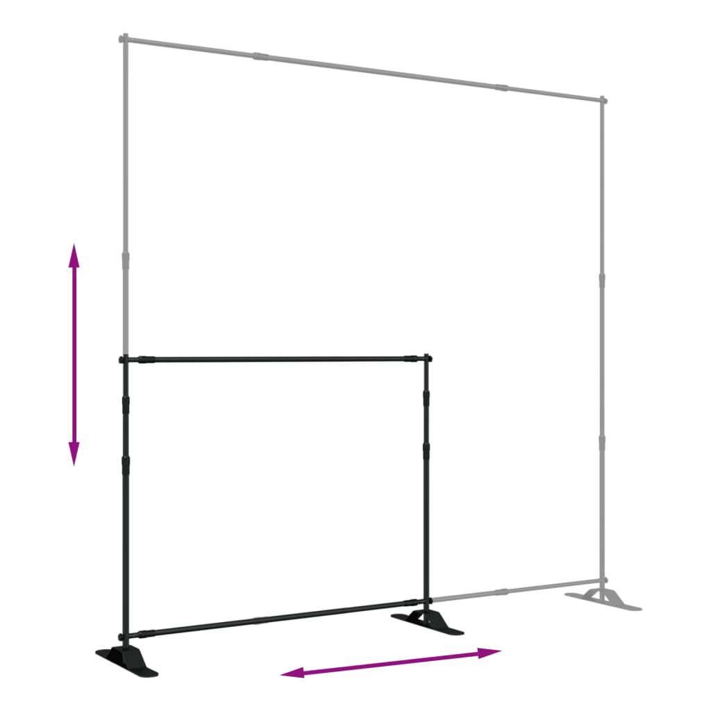 vidaXL Backdrop Stand Black 254x243 cm Steel