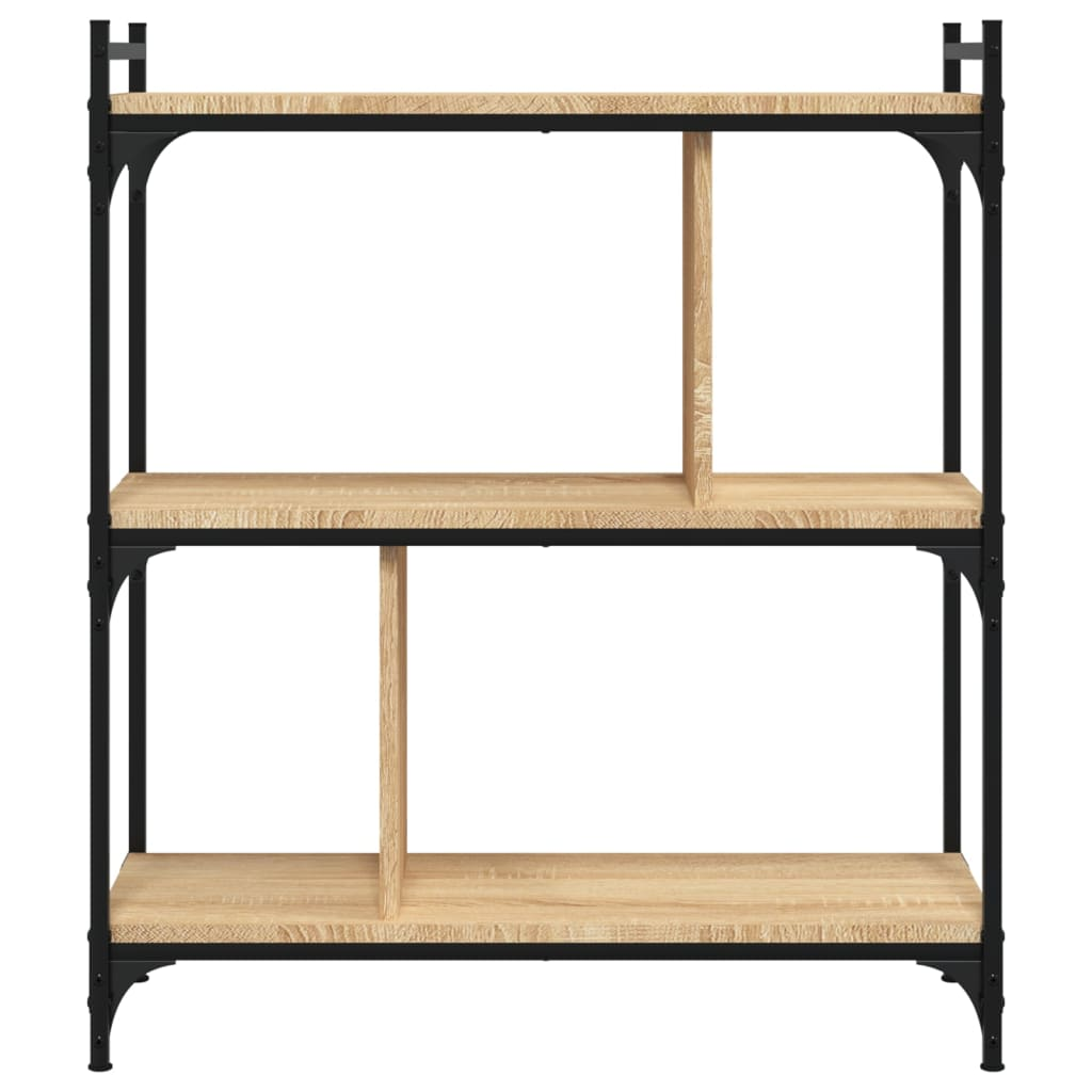 vidaXL Bookcase 3-Tier Sonoma Oak 76x32x88 cm Engineered Wood