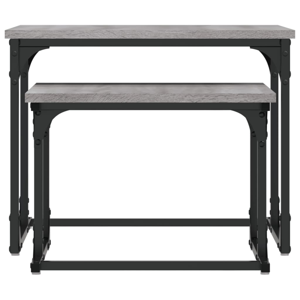 vidaXL Nesting Coffee Table 2 pcs Grey Sonoma Engineered Wood