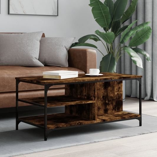 vidaXL Coffee Table Smoked Oak 100x50x45 cm Engineered Wood