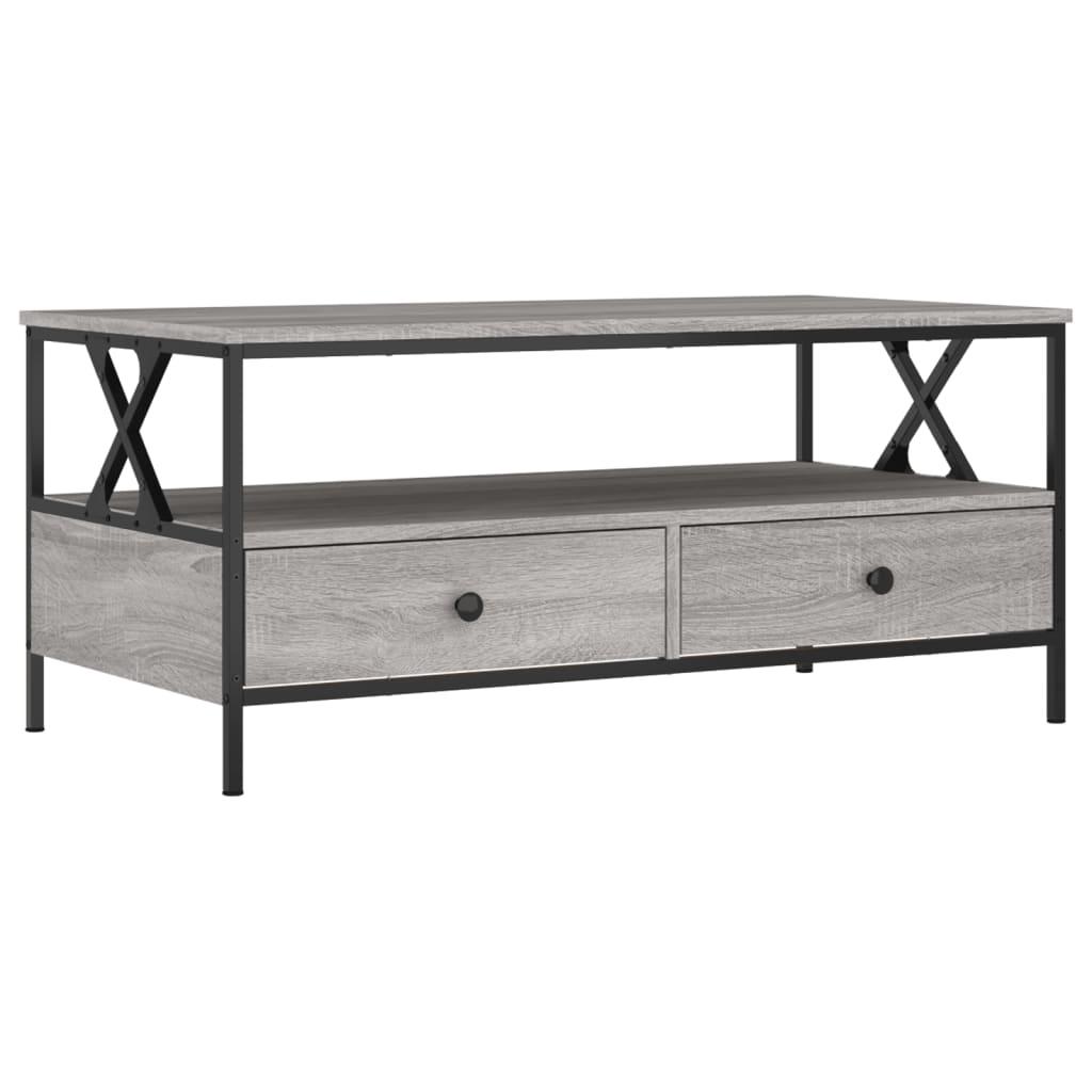 vidaXL Coffee Table Grey Sonoma 100x51x45 cm Engineered Wood