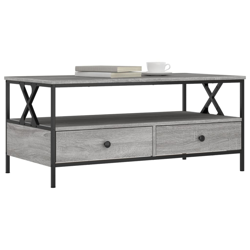 vidaXL Coffee Table Grey Sonoma 100x51x45 cm Engineered Wood