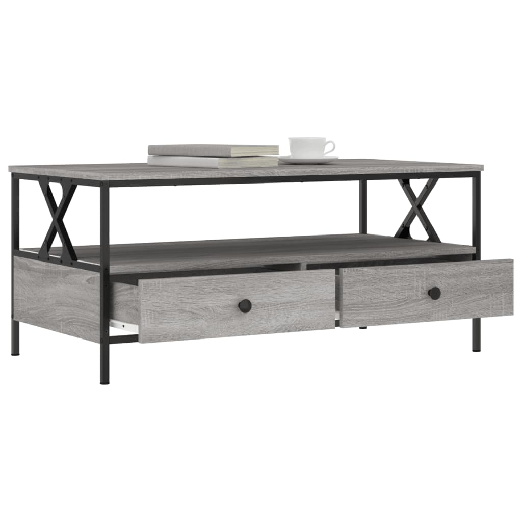 vidaXL Coffee Table Grey Sonoma 100x51x45 cm Engineered Wood