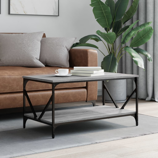 vidaXL Coffee Table Grey Sonoma 90x50x45 cm Engineered Wood