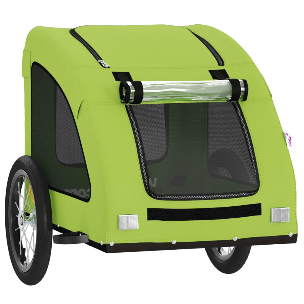 vidaXL Pet Bike Trailer Green Oxford Fabric and Iron