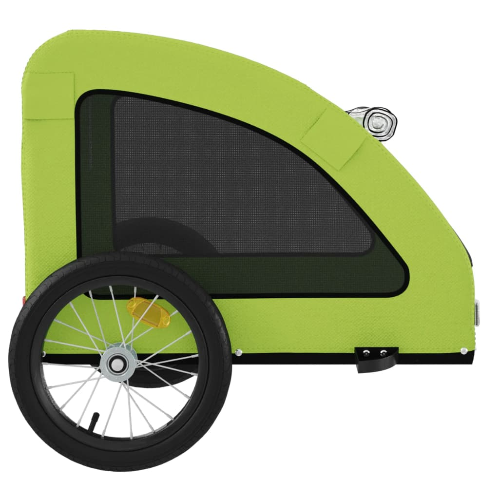 vidaXL Pet Bike Trailer Green Oxford Fabric and Iron