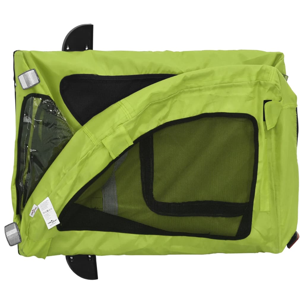 vidaXL Pet Bike Trailer Green Oxford Fabric and Iron