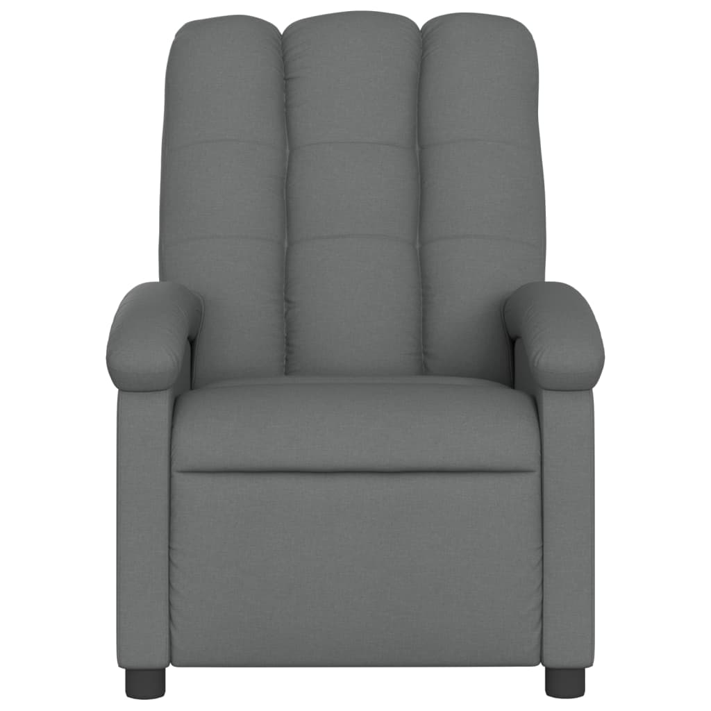 vidaXL Massage Recliner Chair Dark Grey Fabric