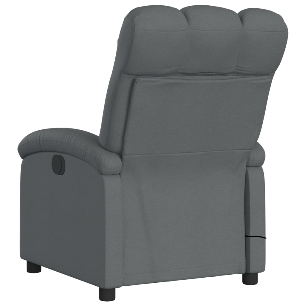 vidaXL Massage Recliner Chair Dark Grey Fabric