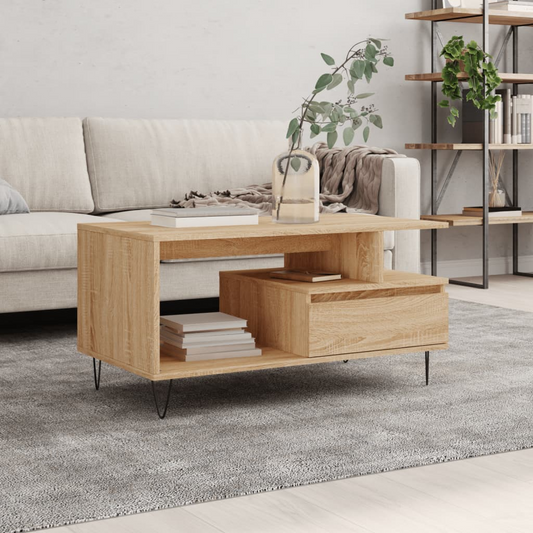 vidaXL Coffee Table Sonoma Oak 90x49x45 cm Engineered Wood