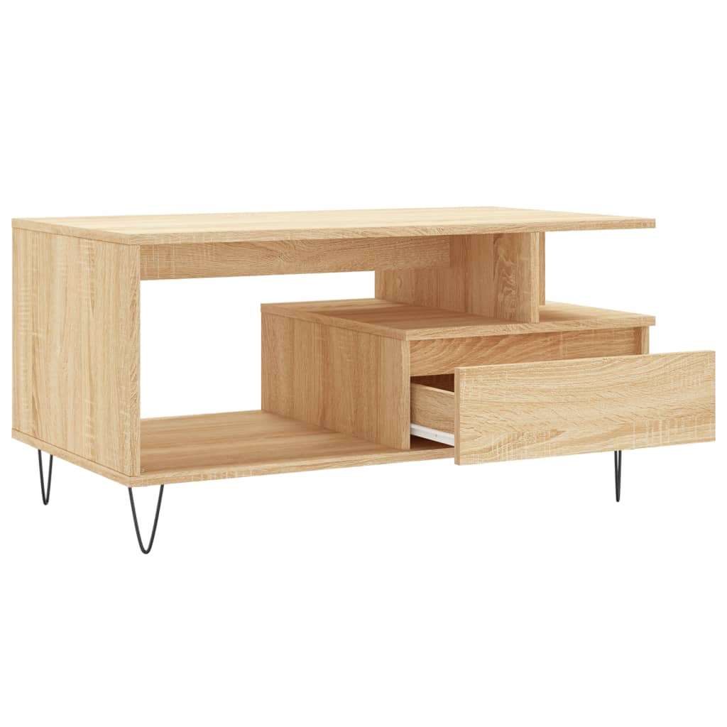 vidaXL Coffee Table Sonoma Oak 90x49x45 cm Engineered Wood