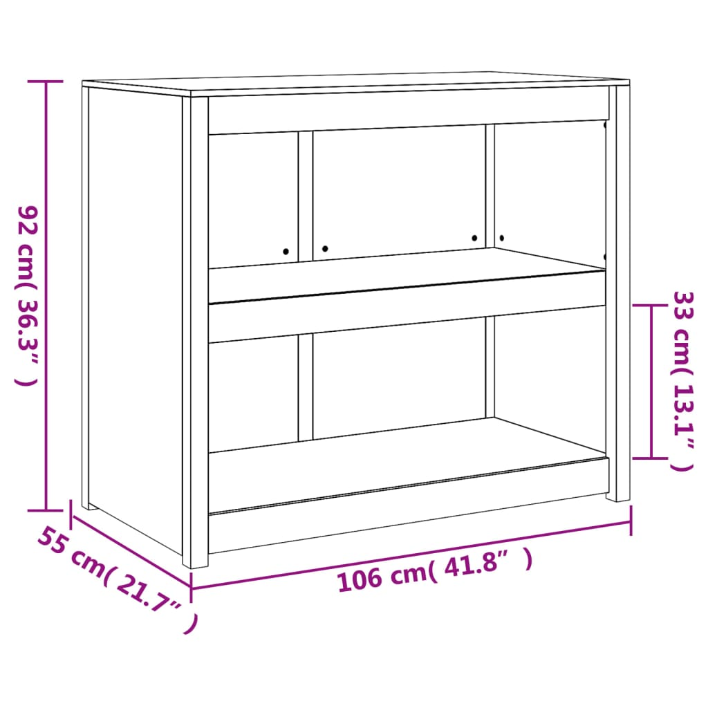 vidaXL Outdoor Kitchen Cabinet White 106x55x92 cm Solid Wood Pine