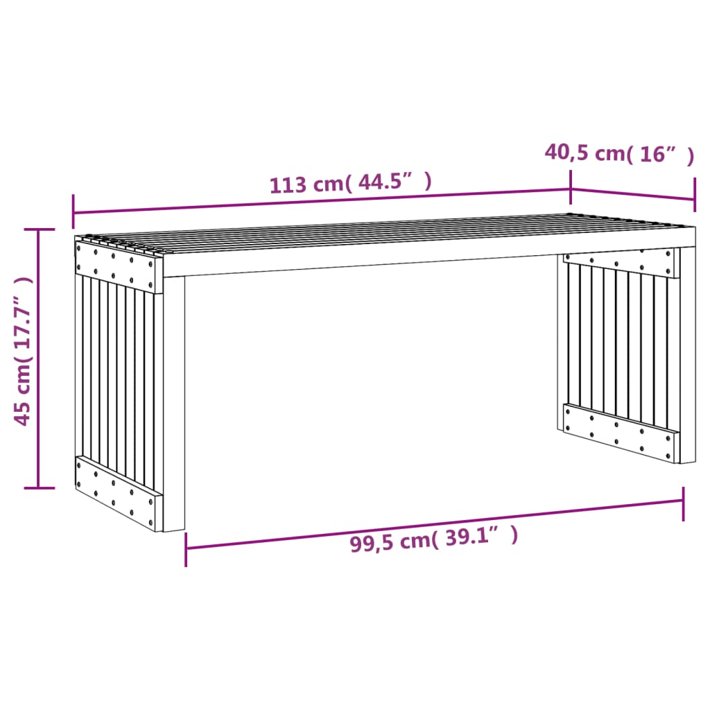 vidaXL Garden Bench Extendable 212.5x40.5x45 cm Solid Wood Pine