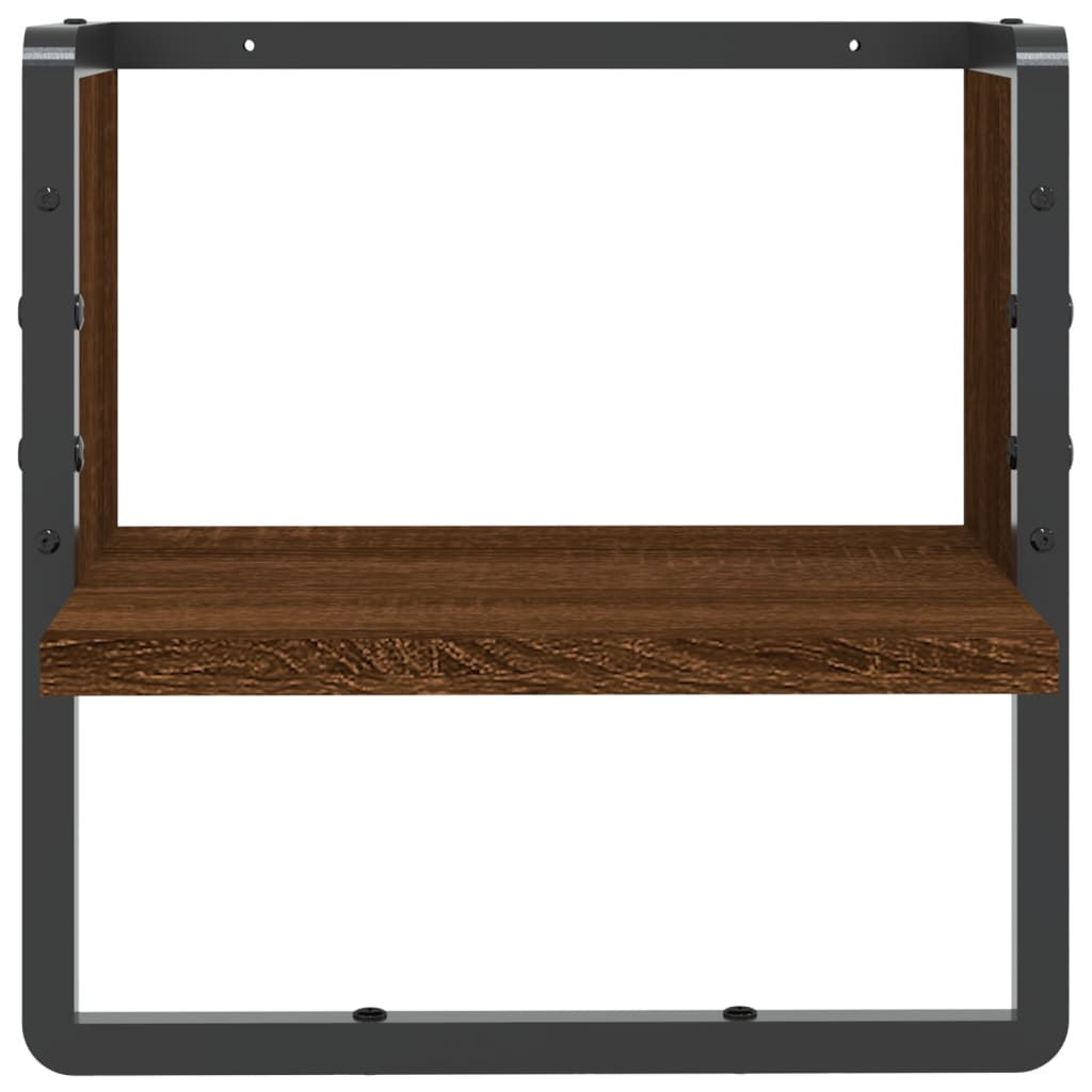 vidaXL Wall Shelf with Bar Brown Oak 30x25x30 cm