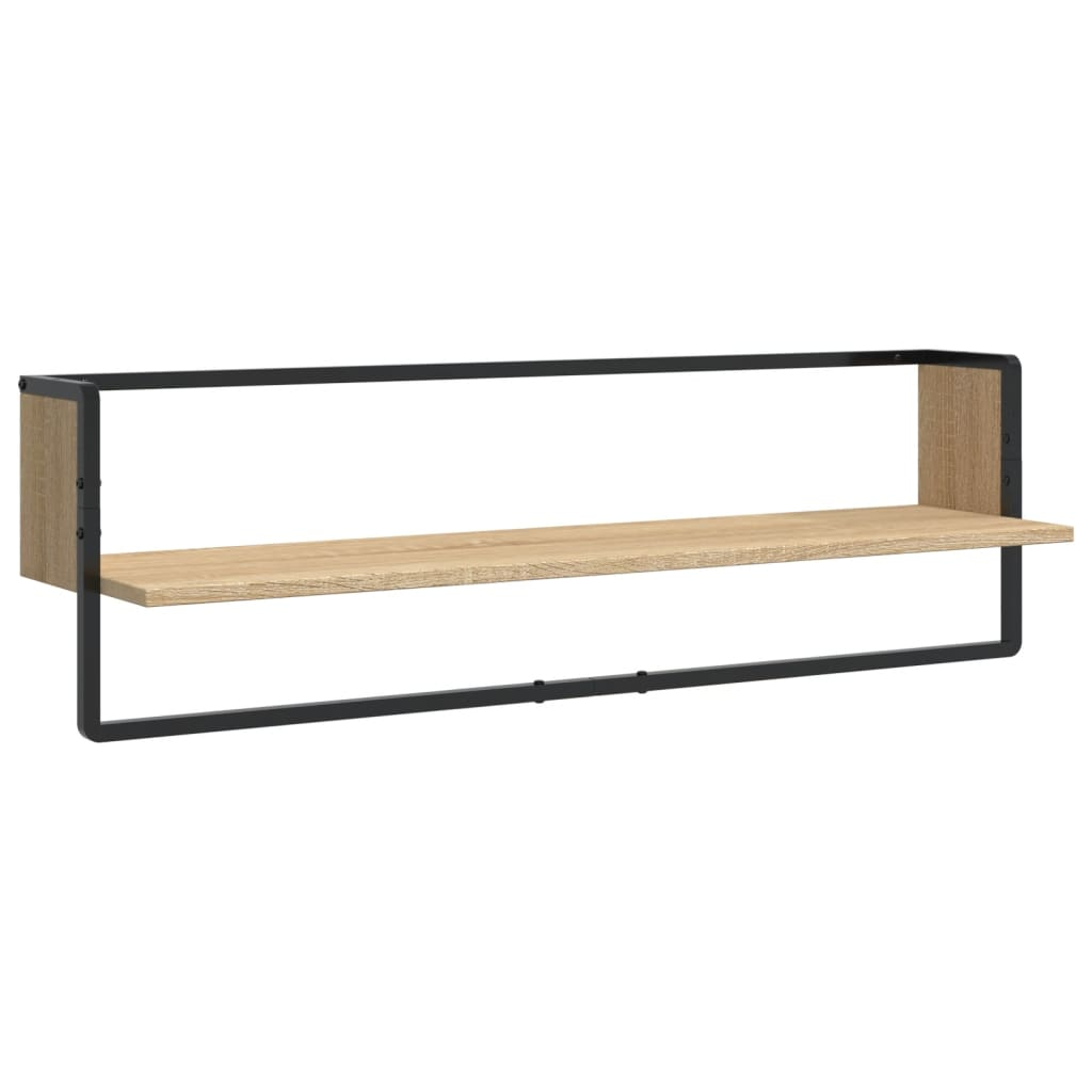 vidaXL 6 Piece Wall Shelf Set with Bars Sonoma Oak Engineered Wood