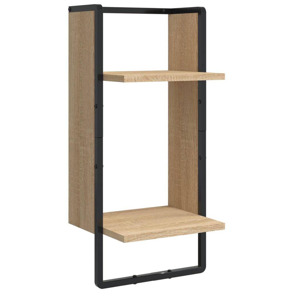 vidaXL 6 Piece Wall Shelf Set with Bars Sonoma Oak Engineered Wood