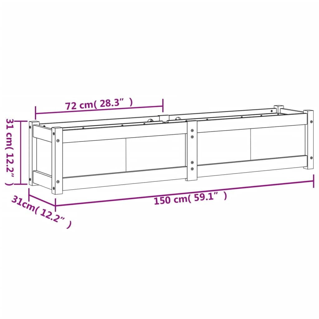 vidaXL Garden Planters 2 pcs Solid Wood Pine