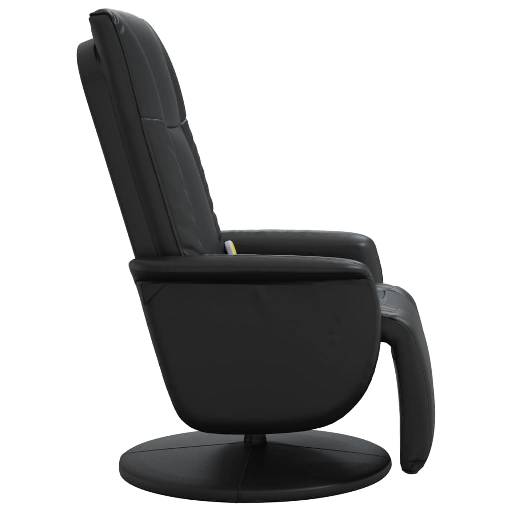 vidaXL Massage Recliner Chair with Footrest Black Faux Leather