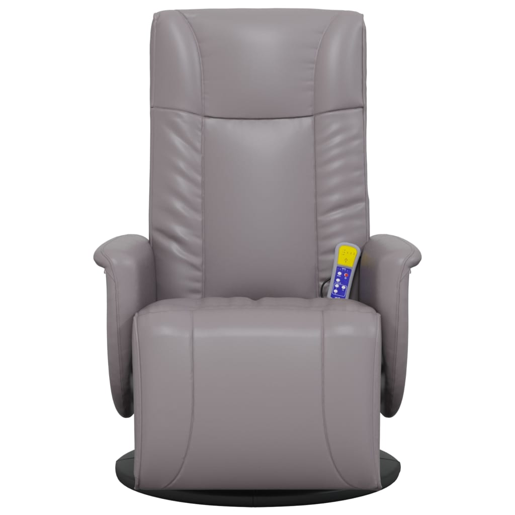 vidaXL Massage Recliner Chair with Footrest Grey Faux Leather