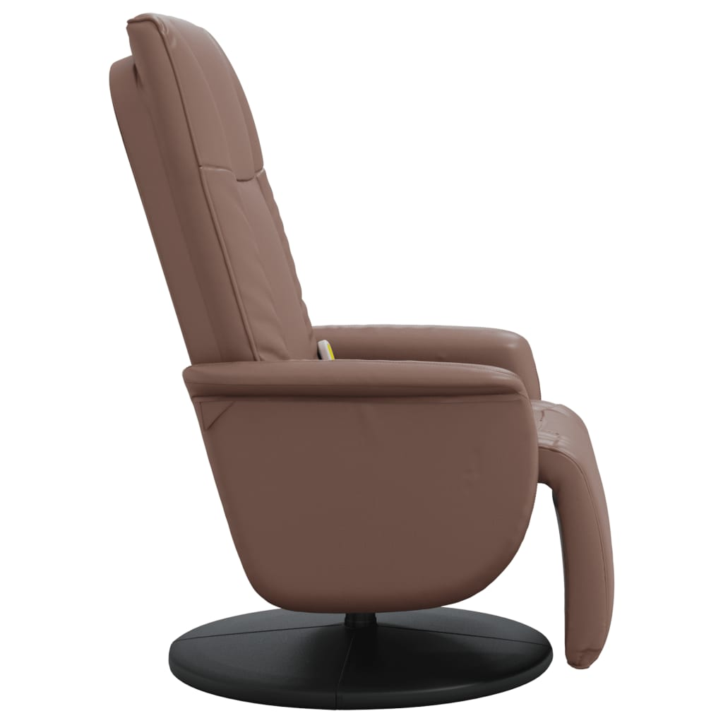 vidaXL Massage Recliner Chair with Footrest Brown Faux Leather