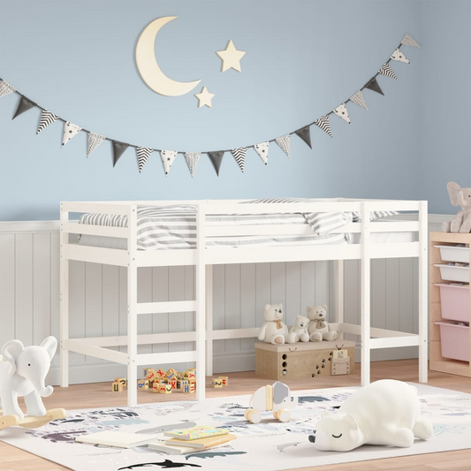 vidaXL Kids' Loft Bed with Ladder White 80x200 cm Solid Wood Pine