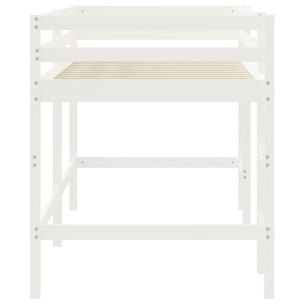 vidaXL Kids' Loft Bed with Ladder White 80x200 cm Solid Wood Pine