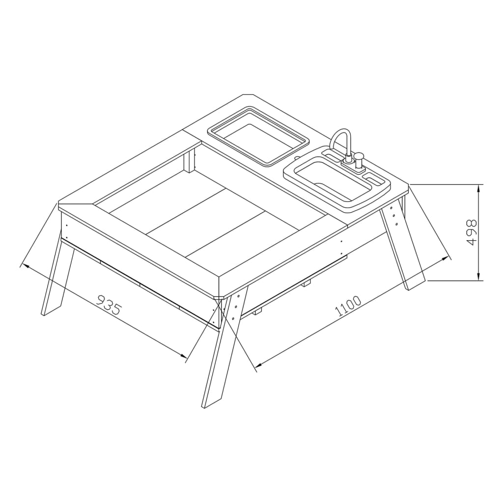 AXI Sand and Water Table Linda with Play Kitchen Brown and White