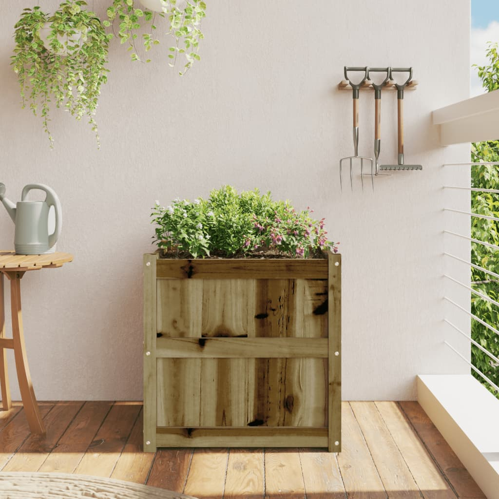 vidaXL Garden Planter 60x60x60 cm Impregnated Wood Pine