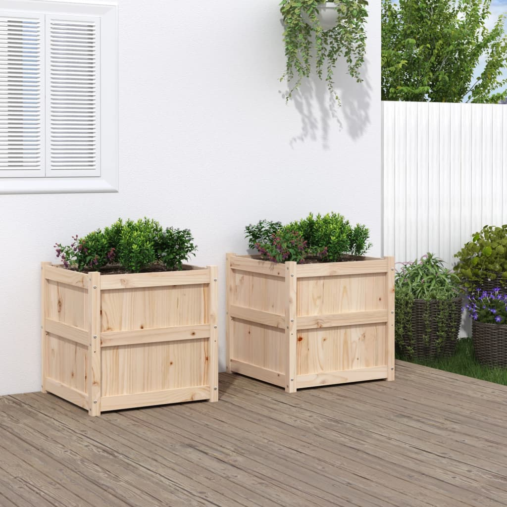 vidaXL Garden Planters 2 pcs Solid Wood Pine