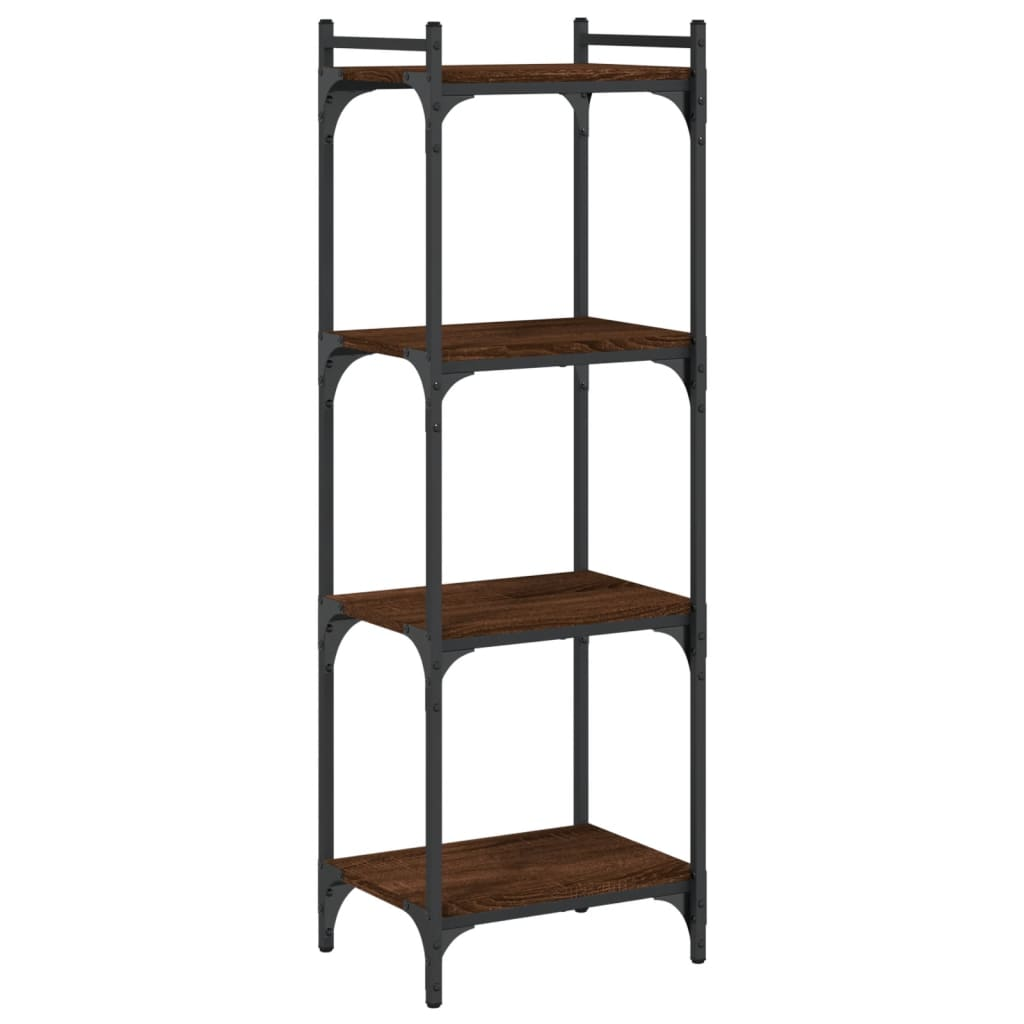 vidaXL Bookcase 4-Tier Brown Oak 40x30x120 cm Engineered Wood