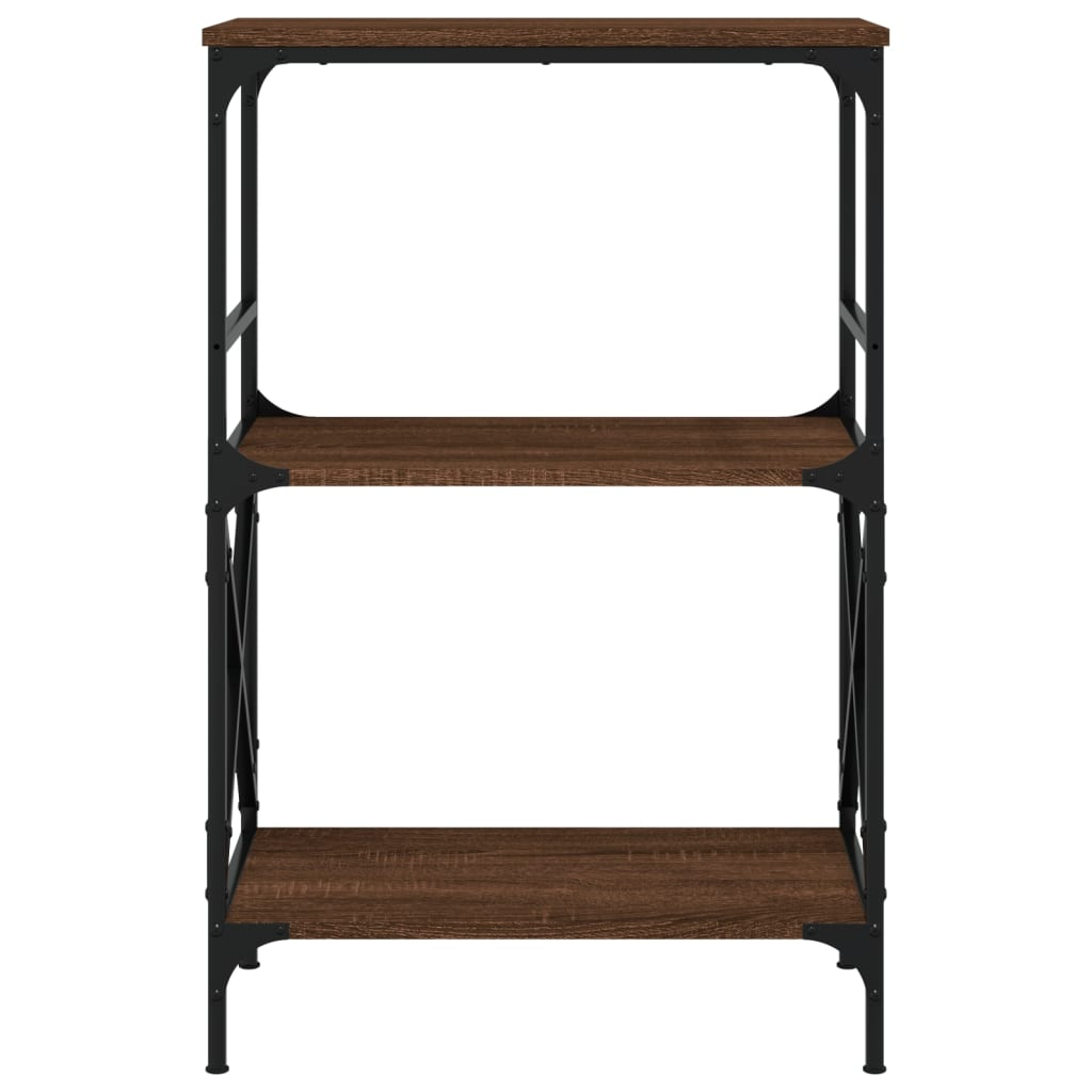 vidaXL Bookcase 3-Tier Brown Oak 59x35x90.5 cm Engineered Wood